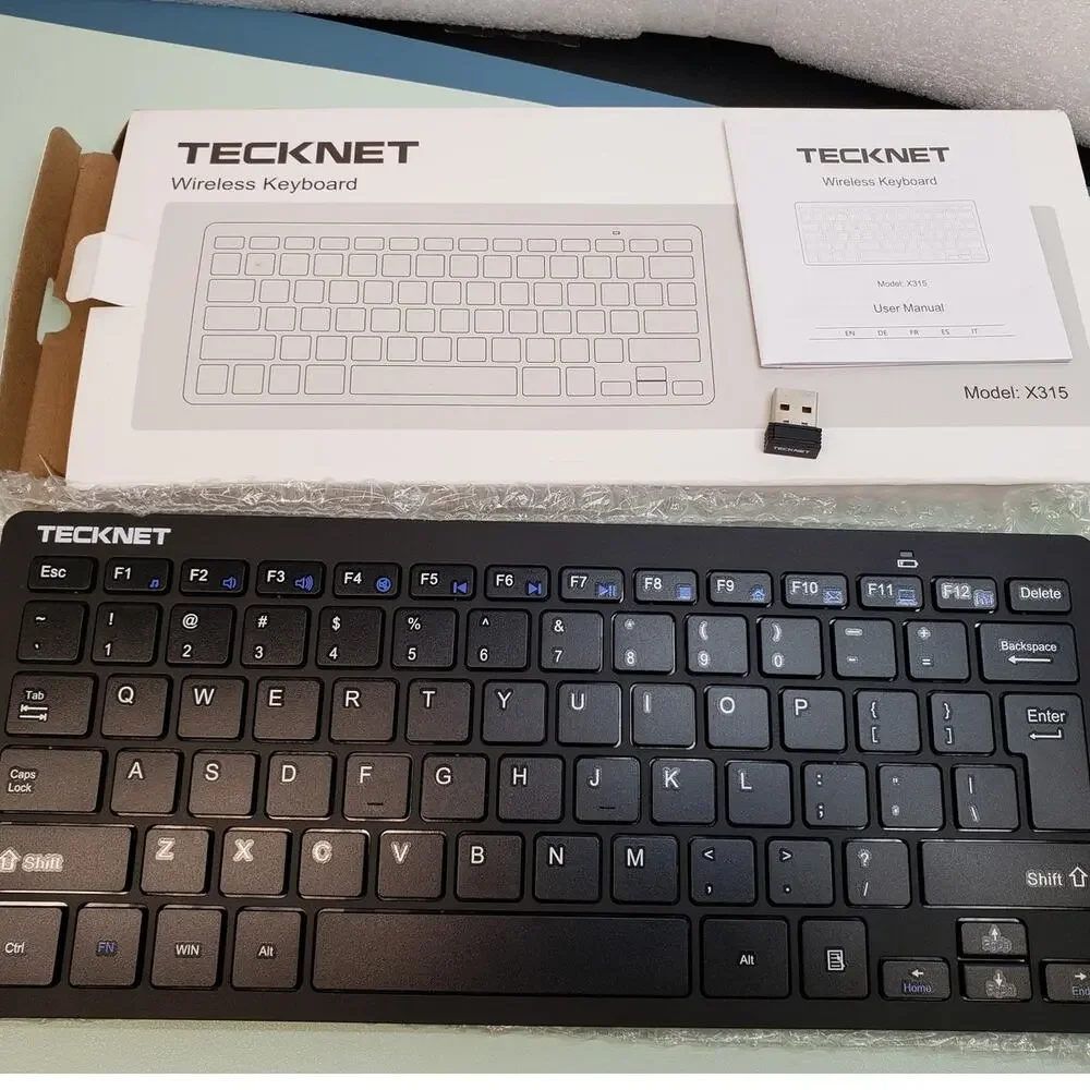 Wireless Keyboard. Tecknet X315. Black 2.4GHz Slim